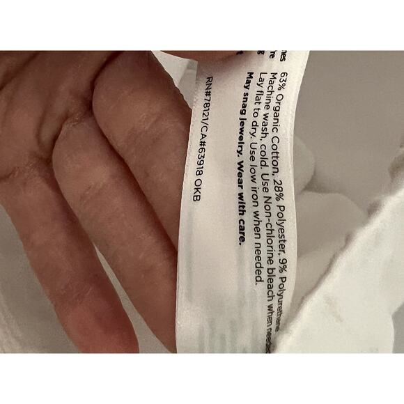 Eileen fisher size PM white pants stretchy button-fly pockets waist cropped - Picture 13 of 13